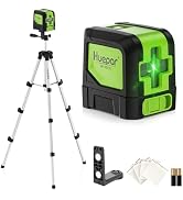 Huepar Laser Level with Tripod,100Ft Self Leveling Green Cross Line Laser for Picture Hanging, Ti...