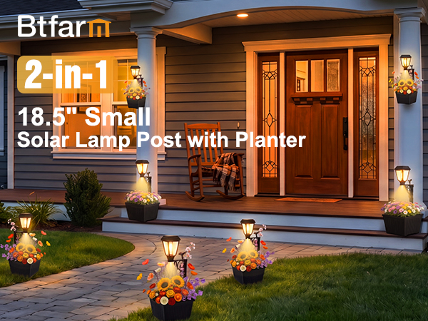 Solar Lamp Post with Planter