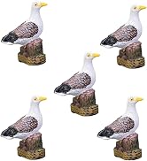 BWESOO 5Pcs Sea Bird Seagull Stand Stump Miniature Fairy Garden Home Houses Decoration Craft Micr...