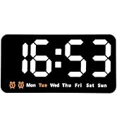SwlatUtokf 9.5" Large Digital Alarm Clock, Wall Desk Table Clocks, Plug-in Corded/Battery Operate...