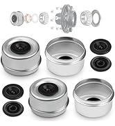4PCS 2.44" Trailer Axle Wheel Hub Dust Cap Trailer Bearing Dust Cap with 8 Rubber Plugs -Wheel Ce...