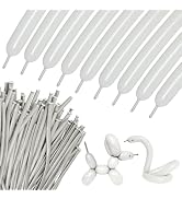 100Pcs Sand White 260 balloons, Thickening Latex Cream 260q Balloons for Animal Model, Long Twist...