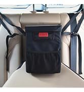 SLOGENTO Leakproof Car Trash Can with Lid - 1.8 Gallon Soft Silicone Garbage Bin Hanging Fit for ...