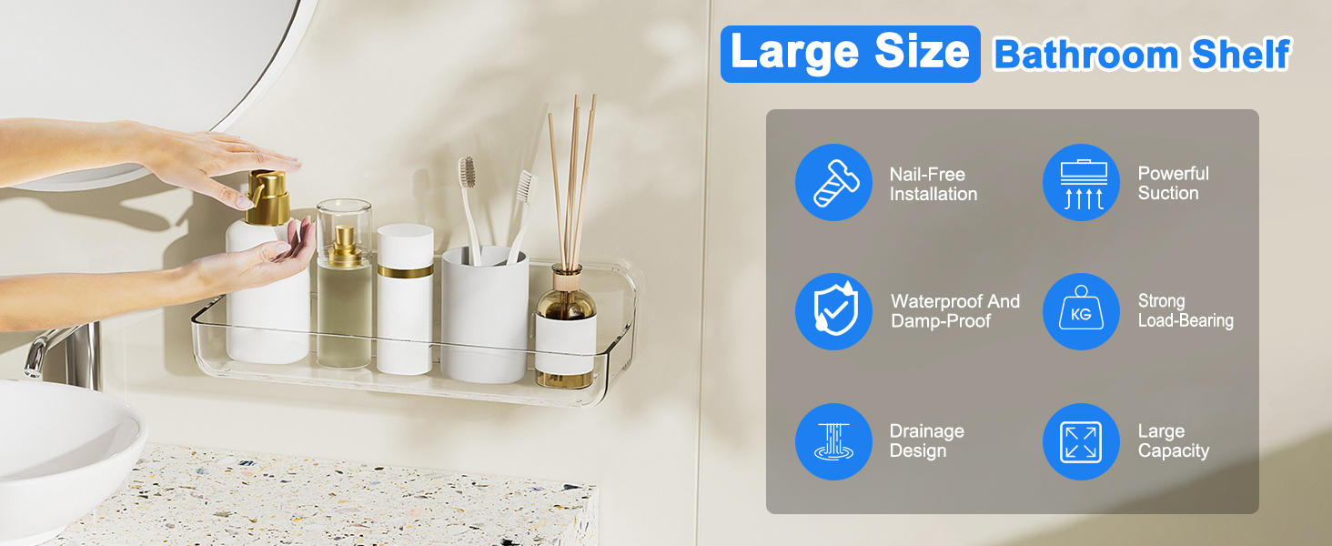 Acrylic Wall Mounted Shower Caddy