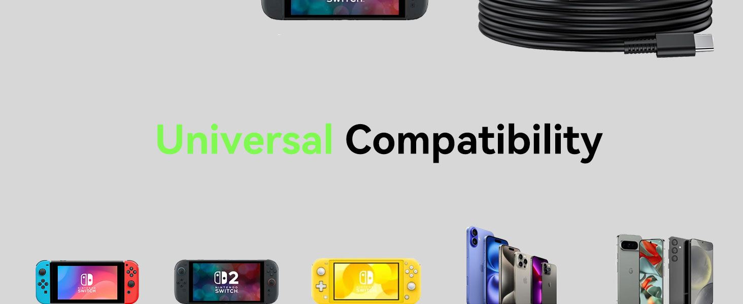 60w Charger for Nintendo Switch 2 Charger 20V 3A Power AC Adapter Fast Charging with 5FT USB C Cord