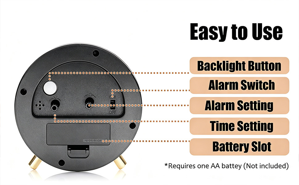 Azxb Analog Alarm Clock
