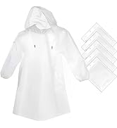Cosowe Rain Ponchos Disposable for Adults Kids, Clear Raincoats with Hood