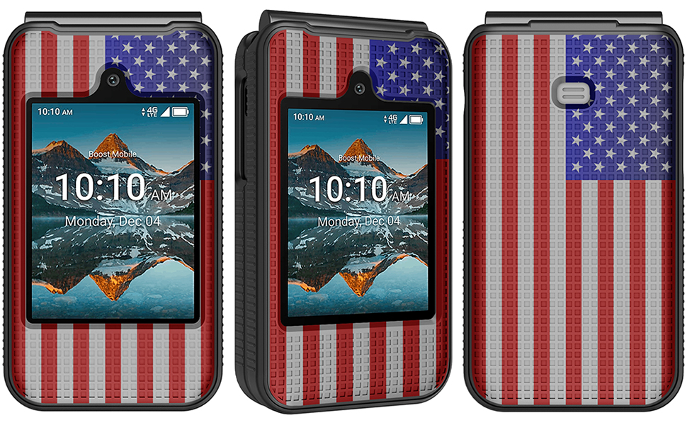 Grid Texture Hard shell Case Slim Cover for consumer cellular easy flip phone summit 4g boost