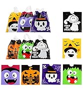 CCINEE 48PCS Halloween Goody Bags with Drawstring,Tick or Treat Candy Bags for Kids Party Favor S...