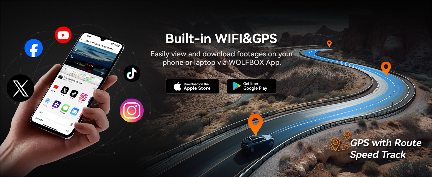 3 channel dash cam with wifi GPS