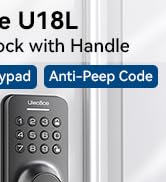 Keyless Entry Door Lock Deadbolt with Handle Set, Keypad Door Lock with Handle Smart Door Locks f...