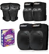 Nattork Knee Pads, Elbow Pads & Wrist Guards for Adult, 6 in 1 Protective Gear Set for Skateboard...