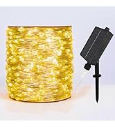 ZELUXDOT Solar String Lights for Outside,100FT 300 LEDs Solar Fairy Lights,Waterproof 8 Modes But...