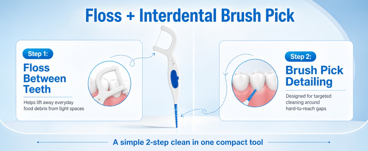 Dental Floss Picks Interdental Brushes
