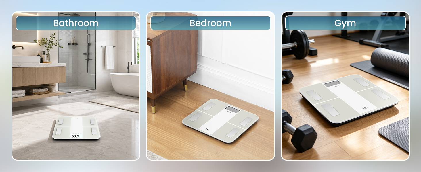 The himaly smart scale is stylish and versatile, easily adapting to various settings