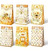 Nicrolandee Bee Party Favor Bags with Stickers 24 PCS– Bumblebee Goodie Bags for Bee Themed Party...