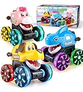 Tsomtto Press and Go Cars Monster Truck Toys Animal Cars for Toddlers, Press and Go Cars Toys for...