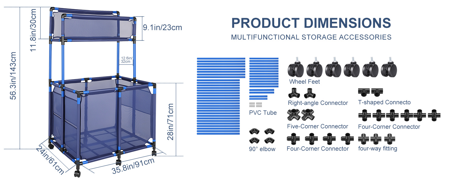 Rolling Pool Storage Organizer Bin Size