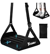 Yotako Airplane Foot Hammock-Removable Wide Bamboo Airplane Foot Rest with Extended Adjustment St...