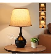 16.1" Touch Table Lamp for Nightstand, 3 Way Dimmable Small Bedroom Lamp | Touch Control, Bulb In...