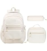 Phaoullzon Teen Girls School Backpack with Lunch Box for Boys, College Aesthetic Laptop Bookbag f...
