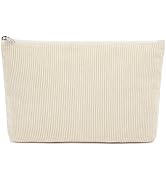 Fammart Corduroy Makeup Bag, Travel Cosmetic Bag Organizer Toiletry Bag Make Up Bags with Zipper ...