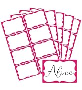 Pink Name Tags,2"x 3" Name Tag Stickers with Pink Border 200 Pcs Adhesive Name Tags Sticker Name ...