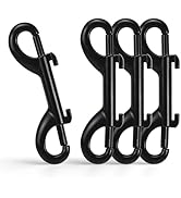 4 PCS Double Ended Snaps, 3.5 Inch Zinc Alloy Trigger Metal Clip, Black Double Ended Snap Hooks f...
