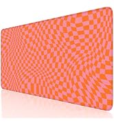 iLeadon Orange Mouse Pad for Desk,Laptop Desk Cover Mat with Smooth Lycra Surface,Long Full Desk ...
