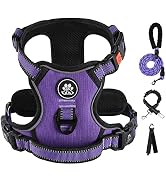 IVY&LANE No Pull Dog Harness for Medium Dogs, Dog Vest Harness with Leash, Safety Belt and Storag...