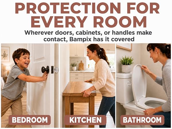 Slim 0.24-inch door knob guard fits walls, tiles, and furniture for discreet fit diario