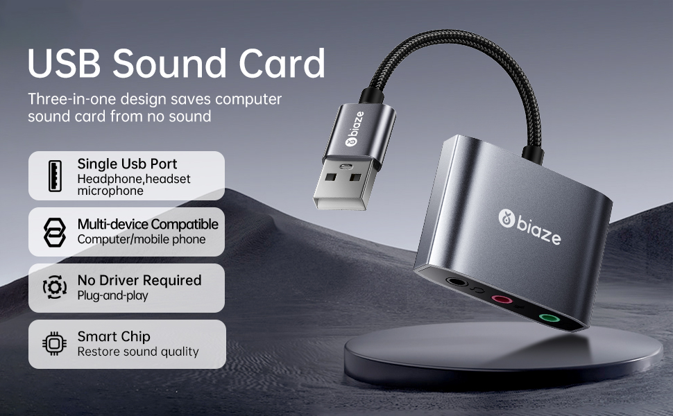 USB to 3.5mm Jack Audio Adapter