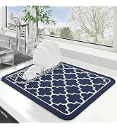 WISELIFE Dish Drying Mat Super Absorbent Drying Mat Large Dish Drying Mats for Kitchen Counter Ea...