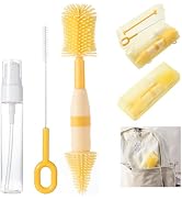 Anivona Travel Bottle Brush, 6-in-1 Travel Bottle Cleaner kit with Bottle Brush, Nipple Brush, St...
