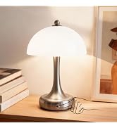 Starstrips Silver Rechargeable Table Lamp, 3000mAh Cordless Touch Lamp, Bedside Lamp for Bedroom,...