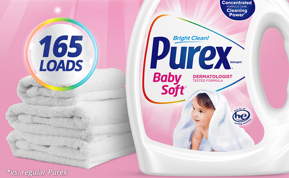 Purex Liquid Laundry Detergent, Ultra Concentrated, Baby, 82.5 Ounce, 165 Loads