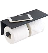 Toilet Paper Holder - Stainless Steel Toilet Paper Roll Holder with Shelf Wall Mounted for Bathro...