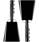 Steel Cowbell with Handle 8 Inch Cow Bells Noise Makers, 2 Pack Large Cowbells for Sporting Event...