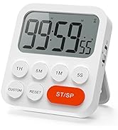 LIORQUE Digital Kitchen Timer Magnetic Countdown Timer with Loud Alarm and Large LCD Display, Dig...