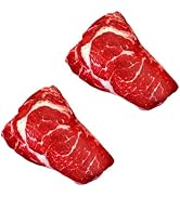 WNHNO 2Pcs Realistic Food Dog Squeaky, Steak Plush Dog Toy, Stuffed Puppy Chew Toy with Squeaker,...