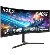 Z-Edge 34" Curved Gaming Monitor, WQHD 1440P 240Hz 165Hz Computer Monitor, MPRT 1ms, 21:9 Aspect ...