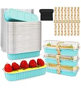 Mini Cake Pans with Lids,6.8 Oz Mini Loaf Pans with Lids Aluminum Foil Mini Loaf Baking Pans 50pc...