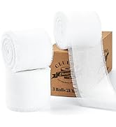 White Chiffon Ribbon 1.5 Inch x 3 Rolls Total 21 Yards Handmade Fringe Silk Chiffon Fabric Ribbon...
