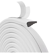 Wedge-Shape Window Weather Stripping Door Seal Strip 2Pcs×196” White,Upgrade Black Foam to Block ...