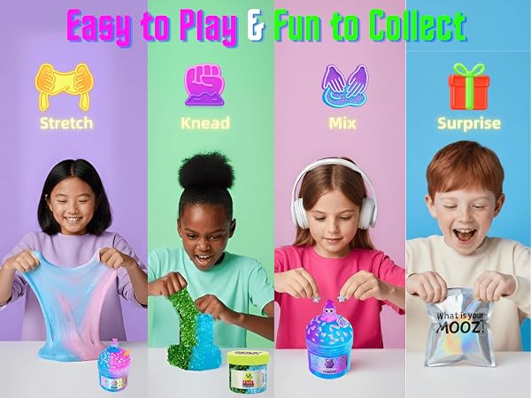 sensory anti stress adhd slime making kit for girls ages 8-12 cute for girls christmas cloud slime