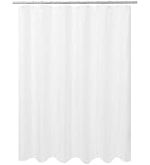 N&Y HOME Ultimate Waterproof Fabric Shower Curtain or Liner, Machine Washable, Breathable Fabric ...