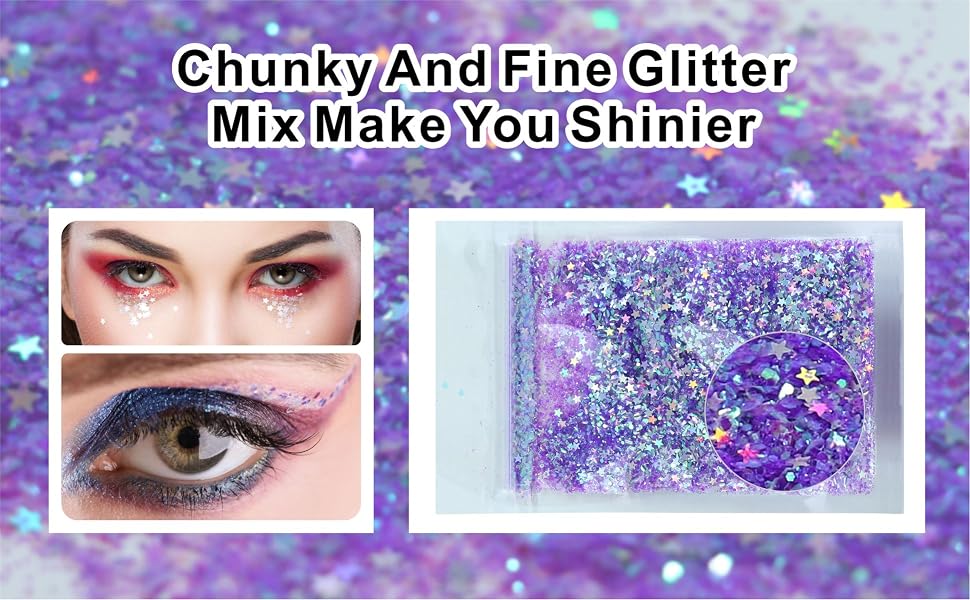 DECOYARDOO Self-Adhesive Rhinestones Crystals Stickers and chunky body glitter