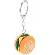 Jizlan Hamburger Simulation Cheeseburger Pendant Key Chain Key Ring Pendant Hamburger Handmade Je...