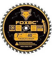 FOXBC 7-1/4 inch Circular Saw Blade 40 Tooth ATB, Finishing for Wood Cutting with 5/8" Arbor Diam...