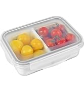 carrotez Food Storage Containers with 2 Removable Compartments, Snack Containers with Airtight Li...